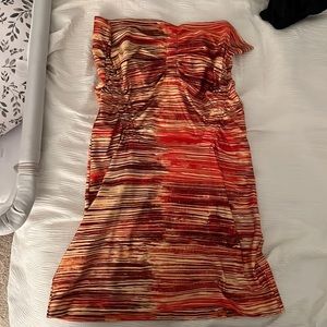 Charlotte Knowles strapless dress, Size M, worn once red/yellow/orange color
